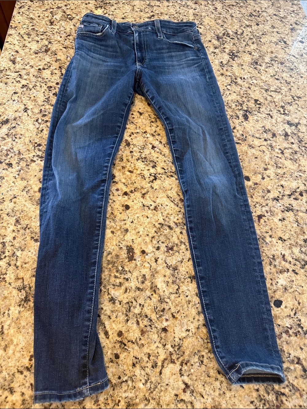 Ag Adriano Goldschmied Women's Skinny Jeans in Dark Blue Wash